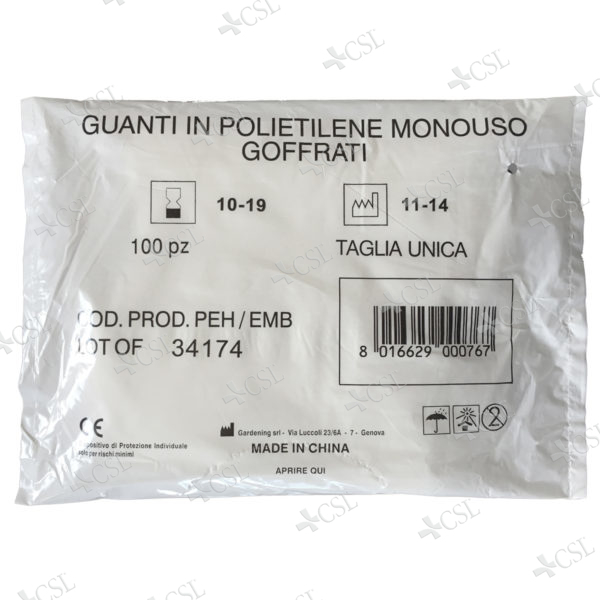Guanto in polietilene