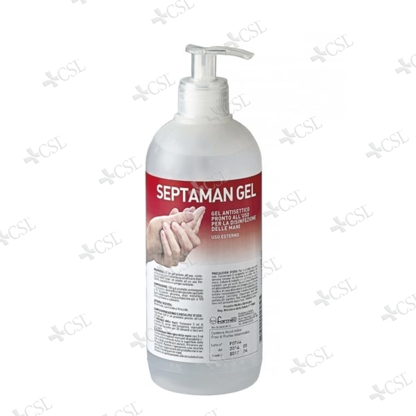 Septaman Gel disinfettante senz’acqua - flacone da 500 ml con dispenser
