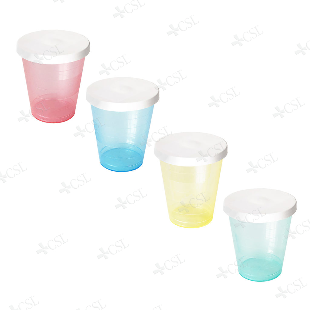 Bicchiere colorato con coperchio - CSLmedical