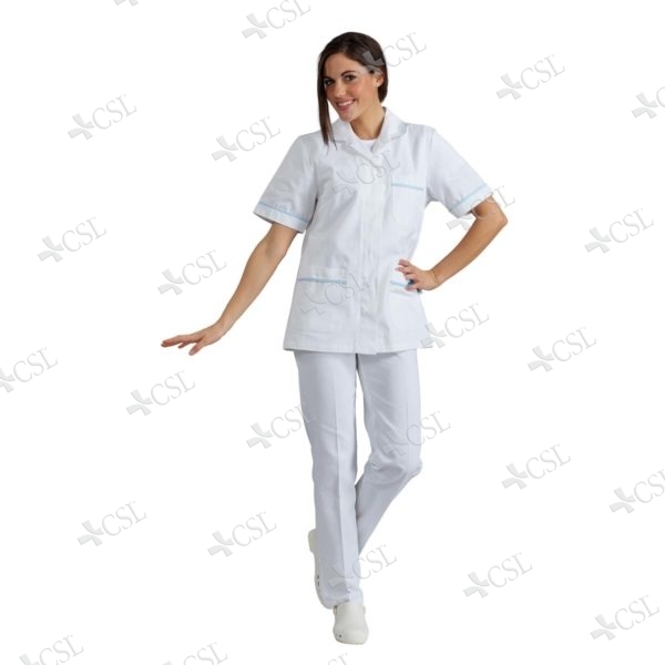 Casacca donna con profili azzurro
