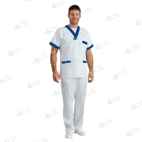Casacca unisex scollo a V profilo blu