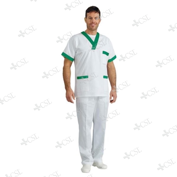 Casacca unisex scollo a V profilo verde