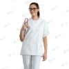 Casacca unisex scollo a V  bianca - immagine 2