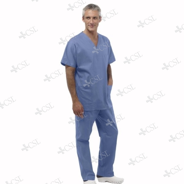 Casacca unisex scollo a V azzurra