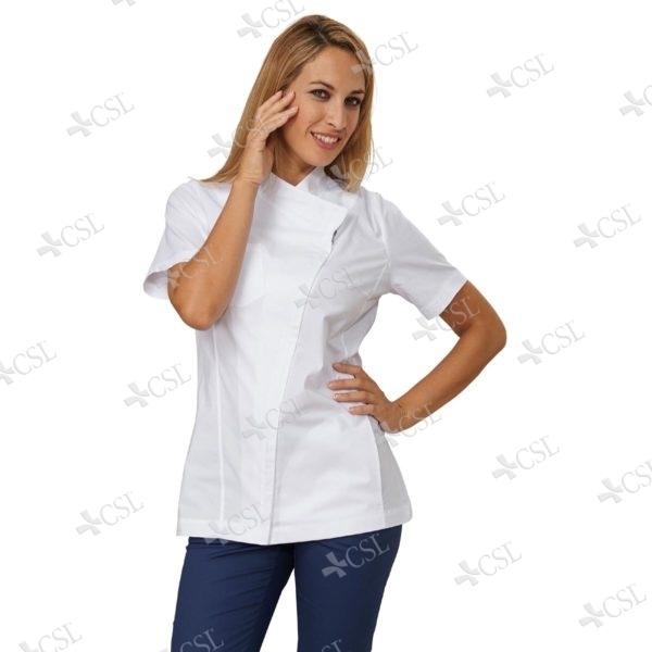Casacca donna cotone elasticizzato bianca