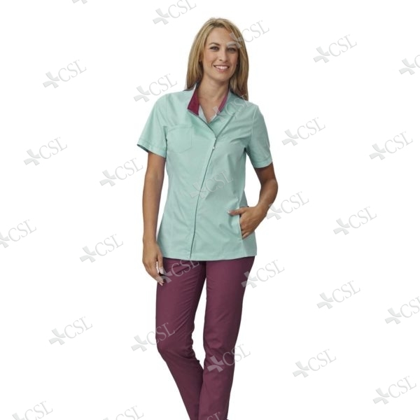 Casacca donna cotone elasticizzato verde salvia