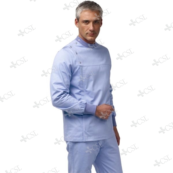 Casacca dentista uomo celeste