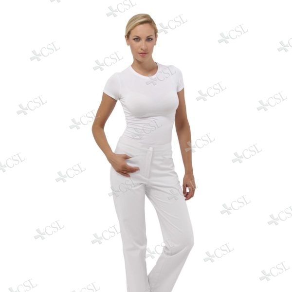 Pantalone donna taglio slim bianco