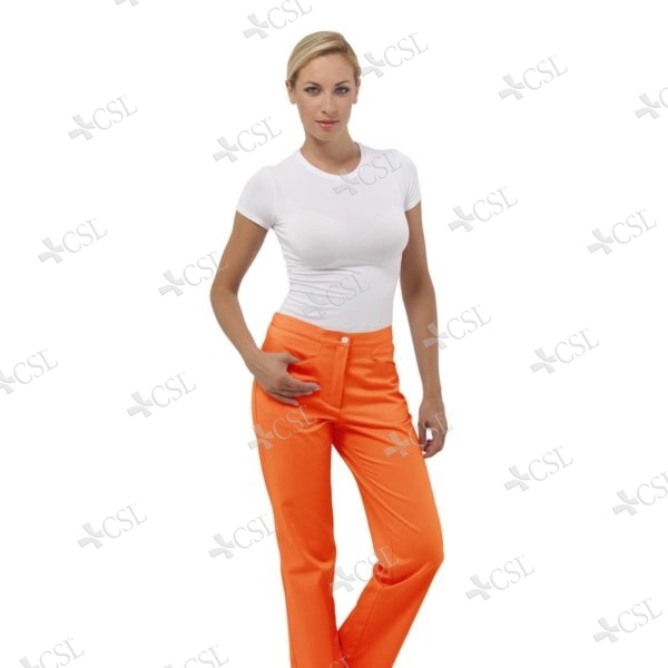Pantalone donna taglio slim arancio