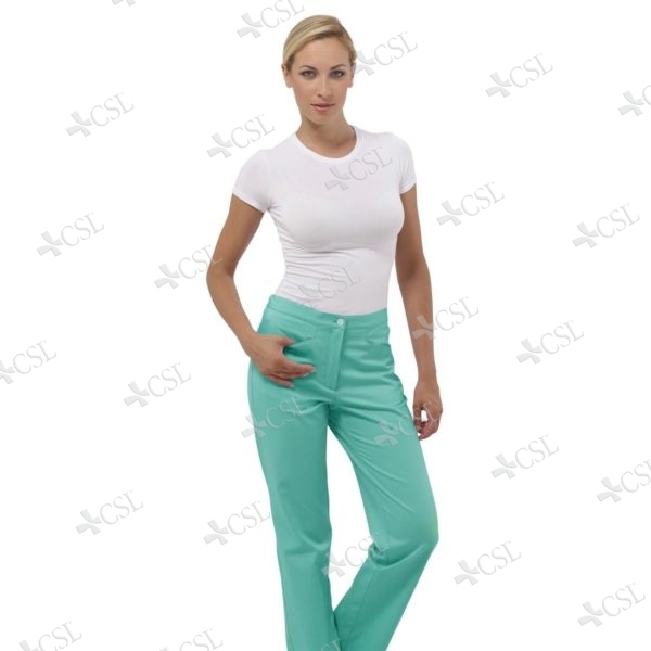 Pantalone donna taglio slim verde