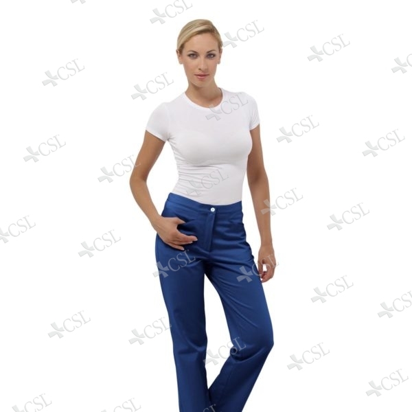 Pantalone donna taglio slim bluette