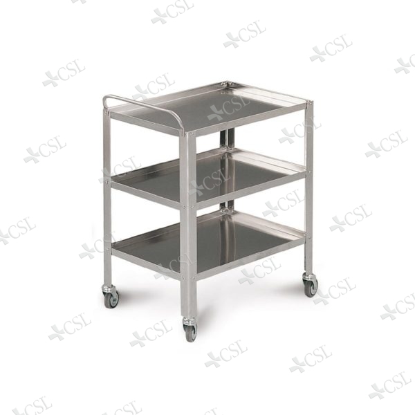 Carrello in acciaio inox a tre ripiani