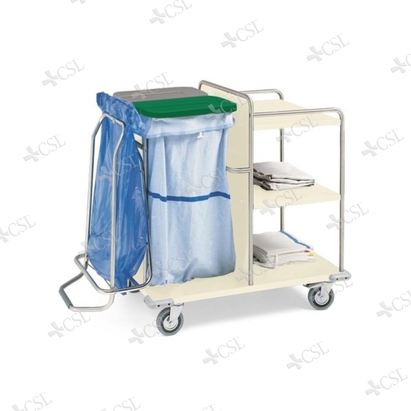 Carrello biancheria 2 sacchi + rifiuti e contenitore aperto
