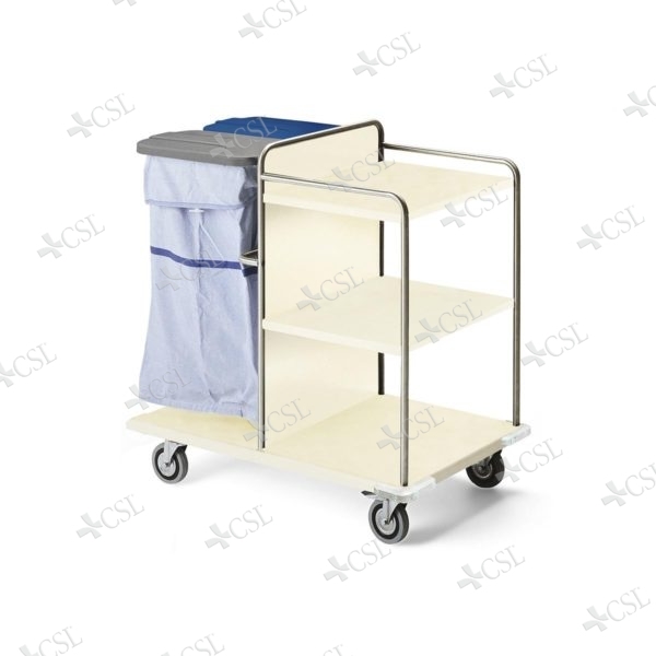 Carrello biancheria 2 sacchi e contenitore aperto
