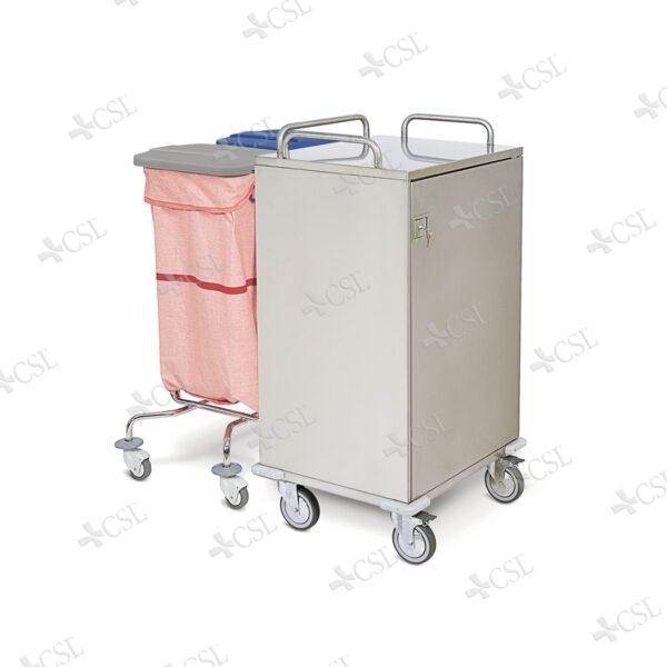 Carrello biancheria 2 sacchi e contenitore chiuso separabile