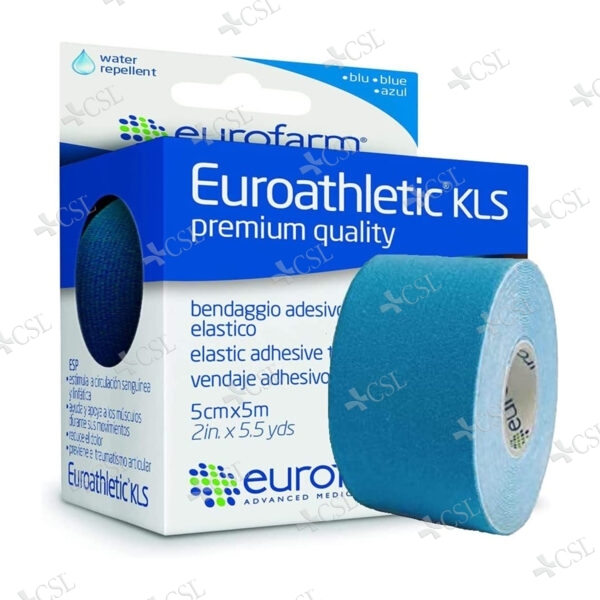 Cerotto Kinesio Euroathletic KLS colore Azzurro - cm 5 x 5 m