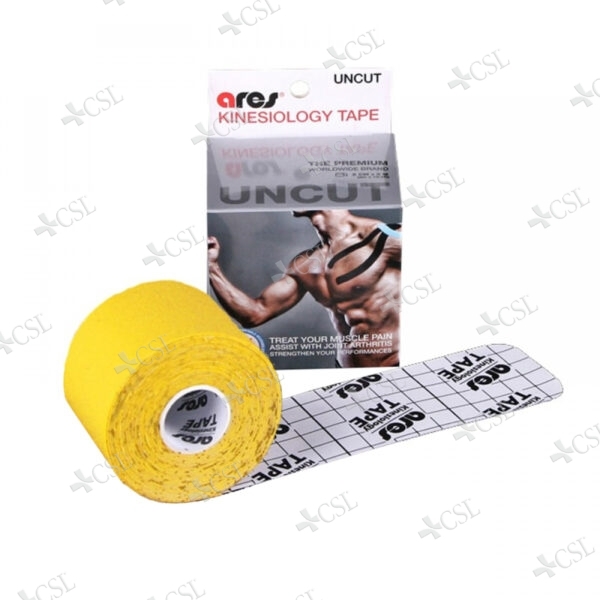 Cerotto Kinesio Tape elastico ARES colore Giallo - cm 5 x 5  m