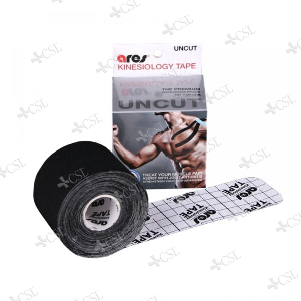 Cerotto Kinesio Tape elastico ARES colore Nero - cm 5 x 5  m