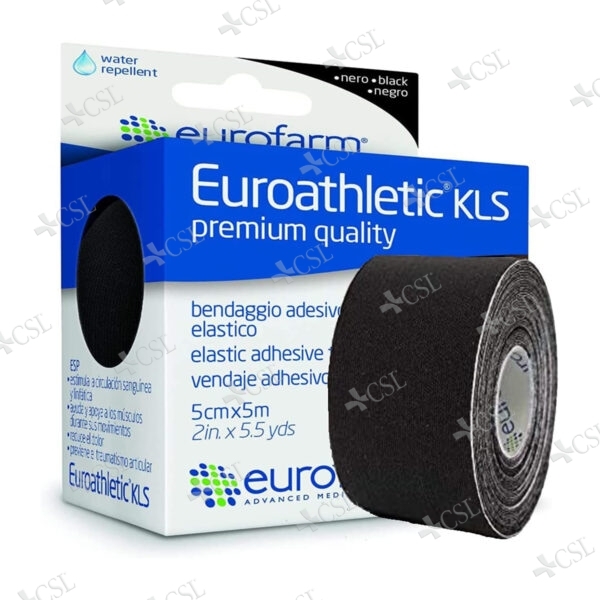 Cerotto Kinesio Euroathletic KLS colore Nero - cm 5 x 5 m