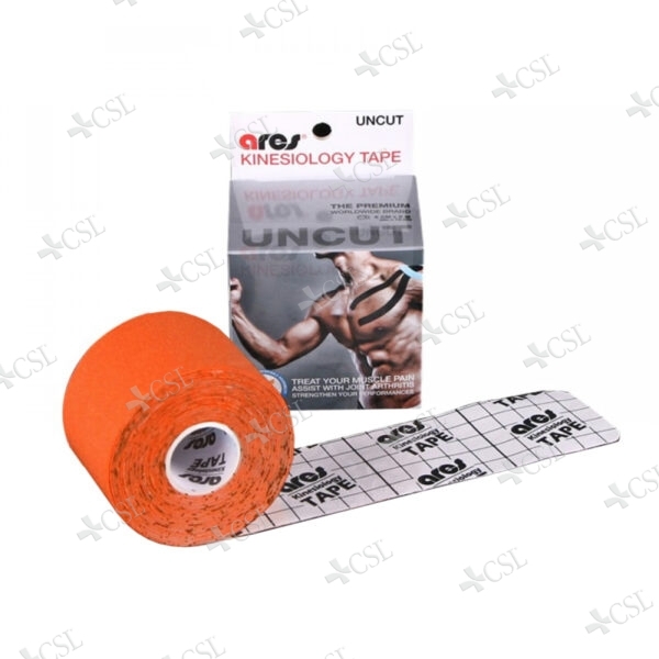 Cerotto Kinesio Tape elastico ARES colore Arancio - cm 5 x 5  m