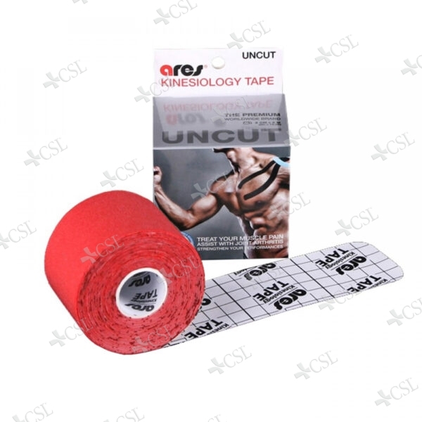 Cerotto Kinesio Tape elastico ARES colore Rosso - cm 5 x 5  m