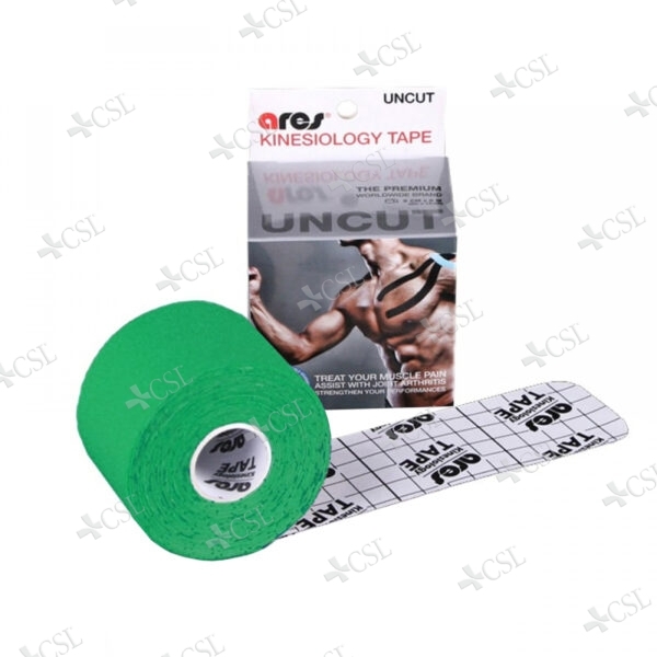 Cerotto Kinesio Tape elastico ARES colore Verde - cm 5 x 5  m
