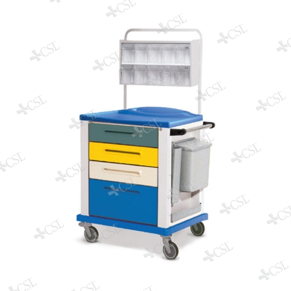 Carrello medicazione sopralzo 3 cassetti + 1 grande