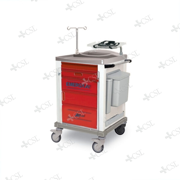 Carrello emergenza  cm 67 x 64 x 100/160 h  - 5 cassetti