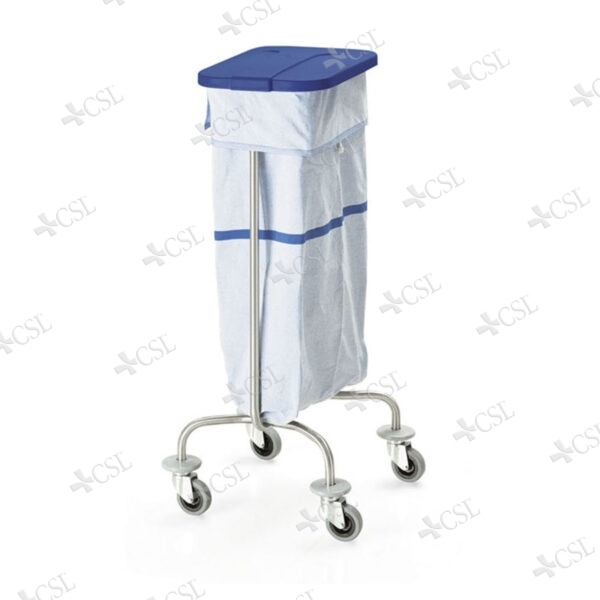 Carrello biancheria 1 sacco acciaio apertura manuale