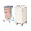 Carrello biancheria 2 sacchi e contenitore chiuso separabile in acciaio verniciato - immagine 2