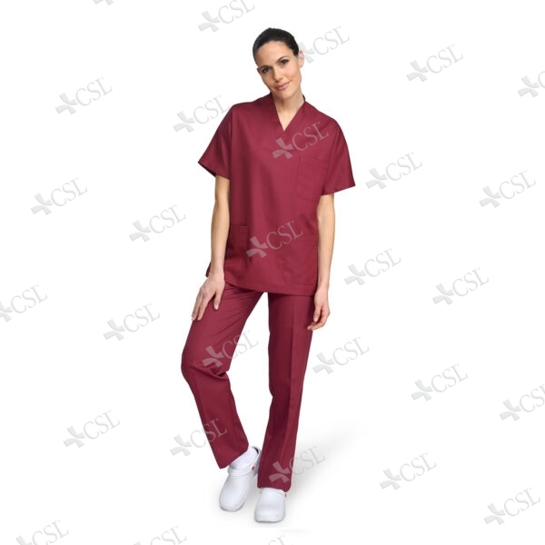 Casacca unisex scollo a V cherry bordeaux