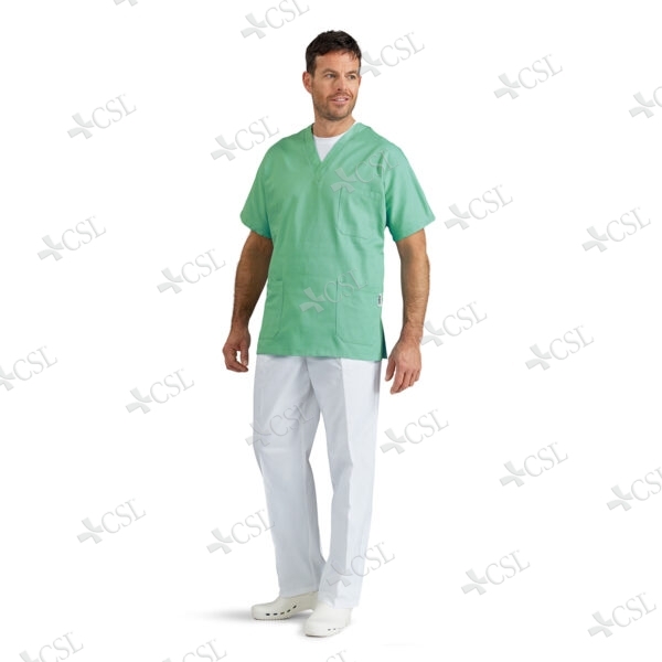 Casacca unisex scollo a V verde chiaro